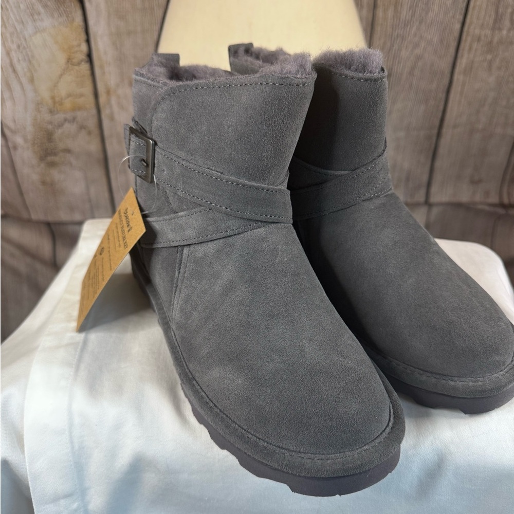 BearPaw Gray Suede Winter Boots